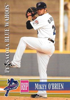 2014 Grandstand Pensacola Blue Wahoos #19 Mikey O'Brien Front