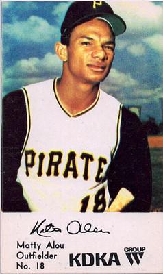 1968 KDKA Pittsburgh Pirates #18 Matty Alou Front