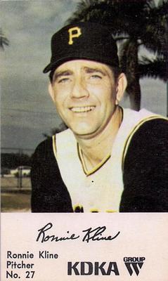 1968 KDKA Pittsburgh Pirates #27 Ronnie Kline Front