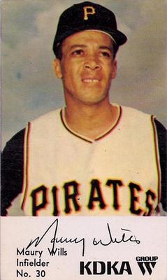 1968 KDKA Pittsburgh Pirates #30 Maury Wills Front