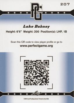 2013 Leaf Perfect Game #207 Lake Dabney Back