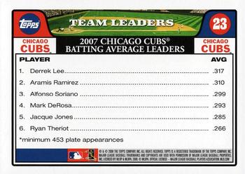 2008 Topps Gift Sets Chicago Cubs #23 Derrek Lee / Aramis Ramirez / Alfonso Soriano Back