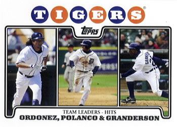 2008 Topps Gift Sets Detroit Tigers #38 Magglio Ordonez / Placido Polanco / Curtis Granderson Front