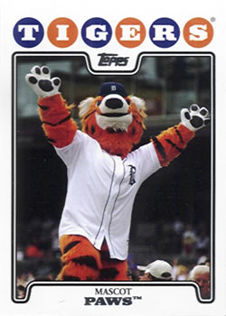 2008 Topps Gift Sets Detroit Tigers #54 Paws Front