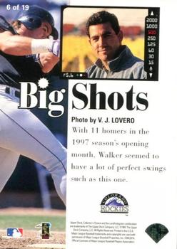 1997 Collector's Choice - Big Shots Gold Signatures #6 Larry Walker Back