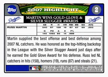 2008 Topps Gift Sets Los Angeles Dodgers #2 Russell Martin Back