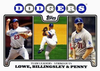 2008 Topps Gift Sets Los Angeles Dodgers #19 Derek Lowe / Chad Billingsley / Brad Penny Front