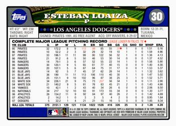 2008 Topps Gift Sets Los Angeles Dodgers #30 Esteban Loaiza Back