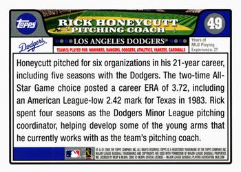 2008 Topps Gift Sets Los Angeles Dodgers #49 Rick Honeycutt Back