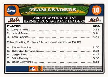2008 Topps Gift Sets New York Mets #10 Oliver Perez / Orlando Hernandez / John Maine Back