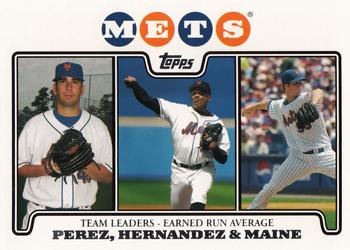 2008 Topps Gift Sets New York Mets #10 Oliver Perez / Orlando Hernandez / John Maine Front