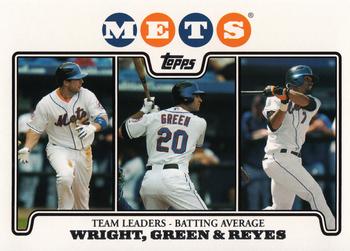 2008 Topps Gift Sets New York Mets #23 David Wright / Shawn Green / Jose Reyes Front