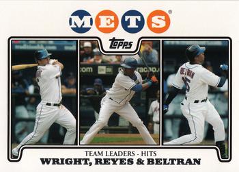 2008 Topps Gift Sets New York Mets #38 David Wright / Jose Reyes / Carlos Beltran Front