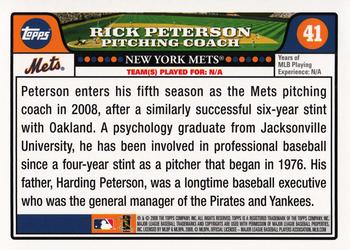 2008 Topps Gift Sets New York Mets #41 Rick Peterson Back