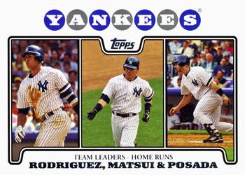 2008 Topps Gift Sets New York Yankees #4 Alex Rodriguez / Hideki Matsui / Jorge Posada Front