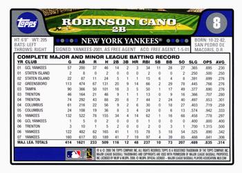 2008 Topps Gift Sets New York Yankees #8 Robinson Cano Back