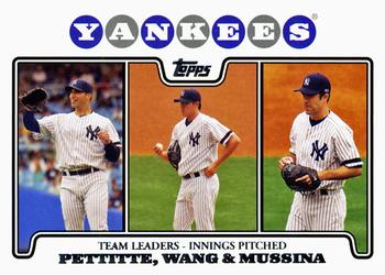 2008 Topps Gift Sets New York Yankees #45 Andy Pettitte / Chien-Ming Wang / Mike Mussina Front