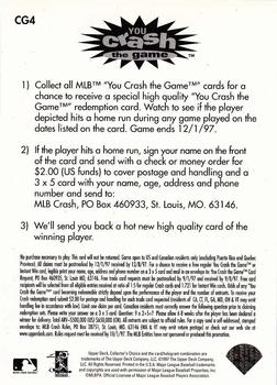 1997 Collector's Choice - You Crash the Game #CG4 Brady Anderson Back