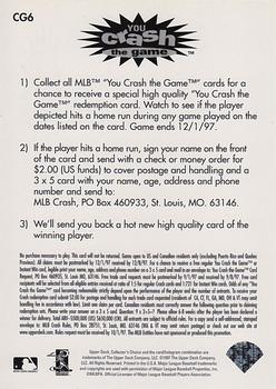 1997 Collector's Choice - You Crash the Game #CG6 Cal Ripken Jr. Back