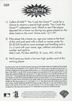 1997 Collector's Choice - You Crash the Game #CG9 Albert Belle Back