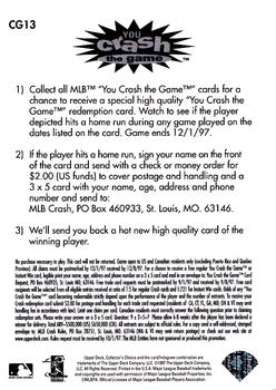 1997 Collector's Choice - You Crash the Game #CG13 Matt Williams Back