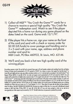 1997 Collector's Choice - You Crash the Game #CG19 Eric Karros Back