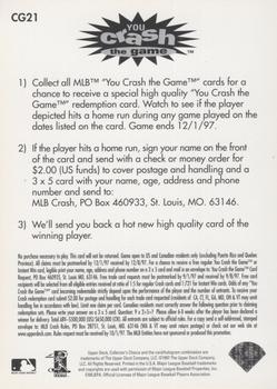 1997 Collector's Choice - You Crash the Game #CG21 Vladimir Guerrero Back