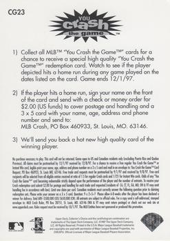 1997 Collector's Choice - You Crash the Game #CG23 Jose Canseco Back