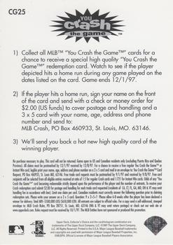 1997 Collector's Choice - You Crash the Game #CG25 Ken Caminiti Back