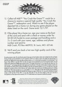 1997 Collector's Choice - You Crash the Game #CG27 Jay Buhner Back