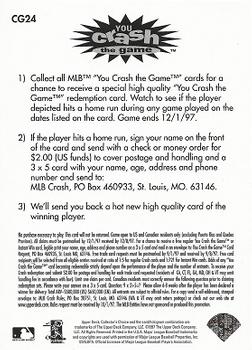 1997 Collector's Choice - You Crash the Game #CG24 Mark McGwire Back