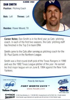2005 Choice Fort Worth Cats #02 Dan Smith Back