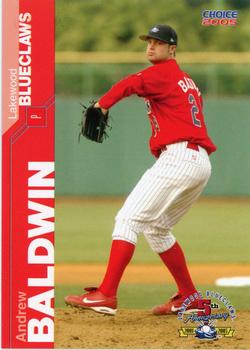 2005 Choice Lakewood BlueClaws #2 Andrew Baldwin Front
