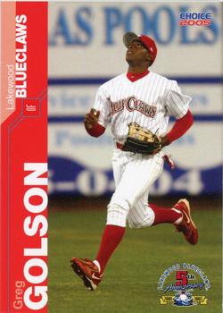 2005 Choice Lakewood BlueClaws #14 Greg Golson Front