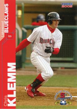 2005 Choice Lakewood BlueClaws #23 Chris Klemm Front