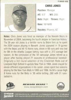 2005 Choice Newark Bears #02 Chris Jones Back