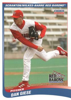 2005 Choice Scranton/Wilkes-Barre Red Barons #12 Dan Giese Front