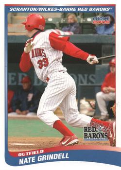 2005 Choice Scranton/Wilkes-Barre Red Barons #13 Nate Grindell Front