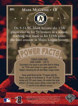 1997 Collector's Choice - Premier Power Gold #PP1 Mark McGwire Back