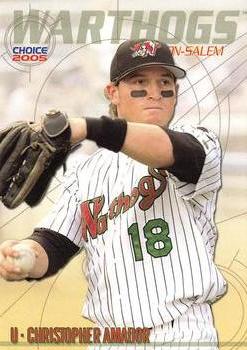 2005 Choice Winston-Salem Warthogs #19 Christopher Amador Front