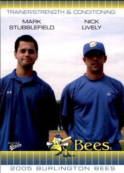 2005 MultiAd Burlington Bees #30 Mark Stubblefield / Nick Lively Front