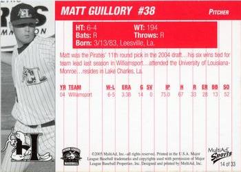 2005 MultiAd Hickory Crawdads Update #14 Matt Guillory Back