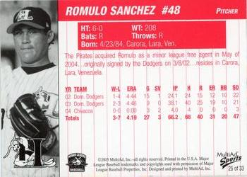2005 MultiAd Hickory Crawdads Update #25 Romulo Sanchez Back