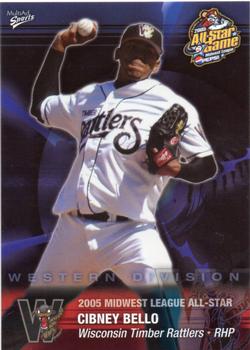 2005 MultiAd Midwest League All-Stars Western Division #2 Cibney Bello Front