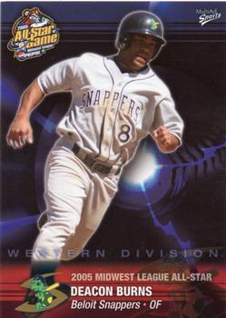 2005 MultiAd Midwest League All-Stars Western Division #4 Deacon Burns Front