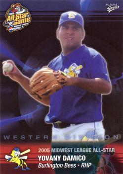 2005 MultiAd Midwest League All-Stars Western Division #8 Yovany Damico Front