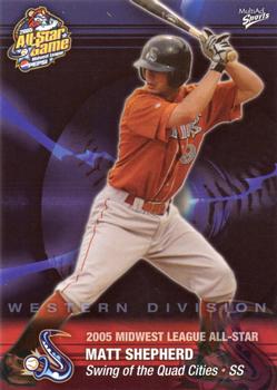 2005 MultiAd Midwest League All-Stars Western Division #27 Matt Shepherd Front