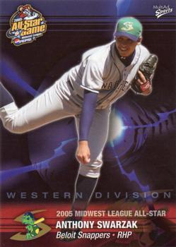 2005 MultiAd Midwest League All-Stars Western Division #29 Anthony Swarzak Front