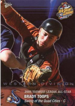 2005 MultiAd Midwest League All-Stars Western Division #30 Brady Toops Front
