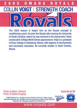 2005 MultiAd Omaha Royals #29 Collin Voigt Back